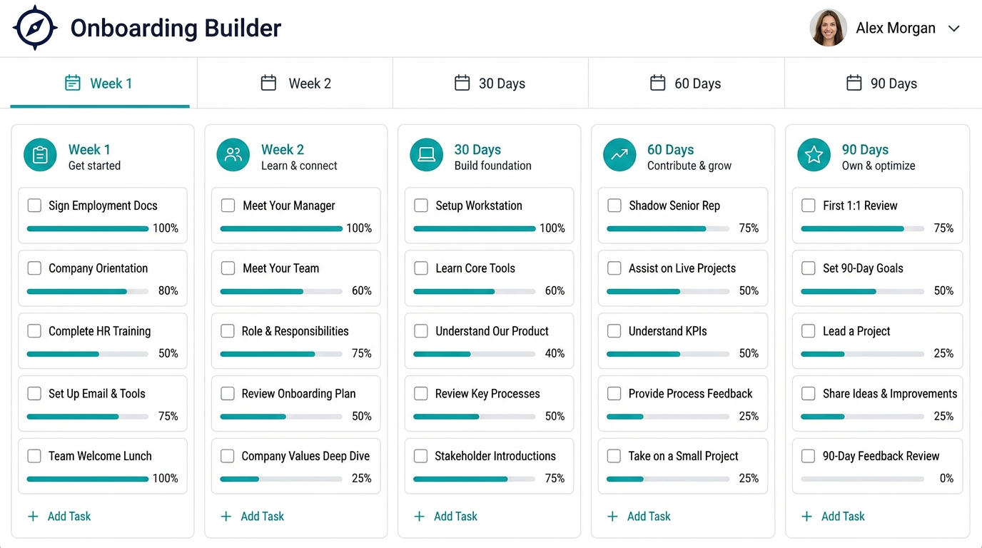 Onboarding Builder preview